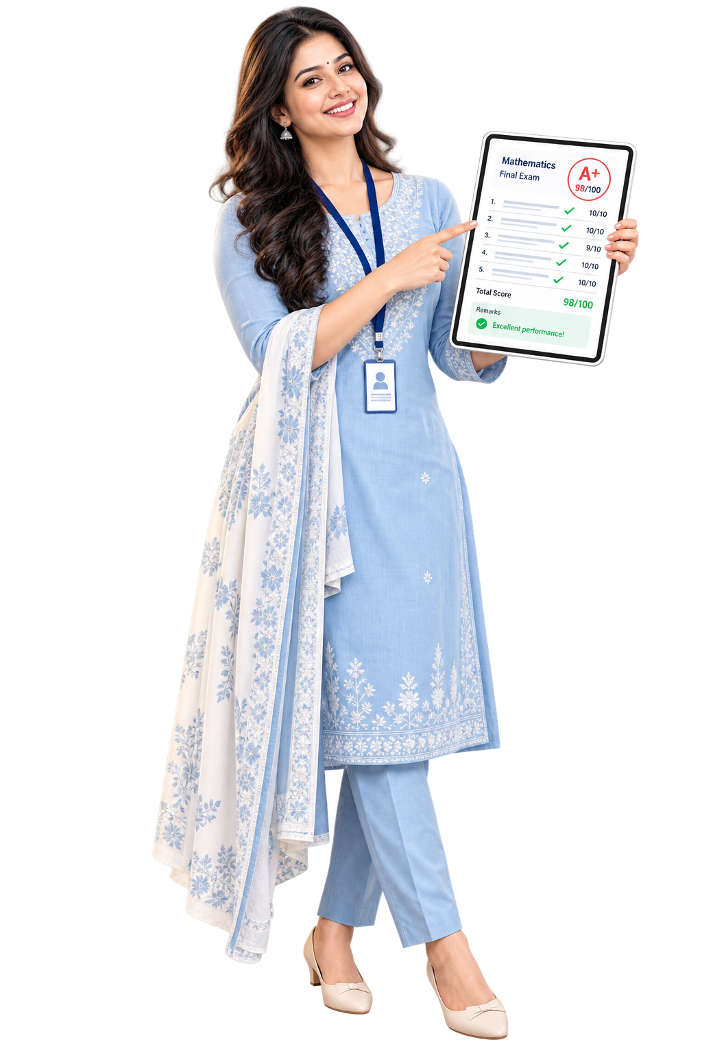 Teacher Evaluating AI Graded Exam on SchoolAxis